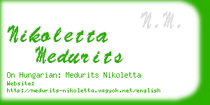 nikoletta medurits business card